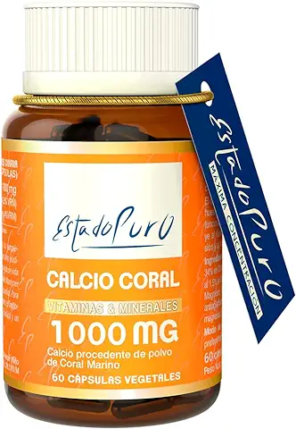 Calcio Coral 1000mg Estado Puro - 60 Cápsulas Vegetales de Tongil  
