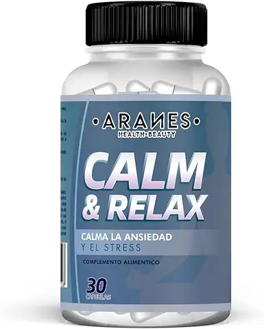 Calm & Relax | Apoyo Antiestrés y Bienestar Psicológico | Problemas de Sueño + Insomnio + Ansiedad | Con Triptófano, Pasiflora y Vitaminas B6, B3 y B1 | Ansiolítico Natural | 30 Cápsulas  