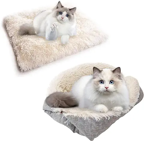 Cama de Gato, Camas Perros, Plegable Cama Perro Pequeño, Lavable Cat Bed, Cama Perro Antiestres, Suave y Cómodo Adecuado para Gatitos Cachorros y Otros Animales Pequeños(Gris)  