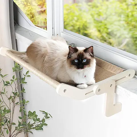 Cama de Ventana para Gatos, Hamaca de Ventana para Gatos con Funda de Recambio, Cama Hamaca Asiento de Seguridad para Gatos para Que Las Mascotas se Tumben y Duerman la Siesta  