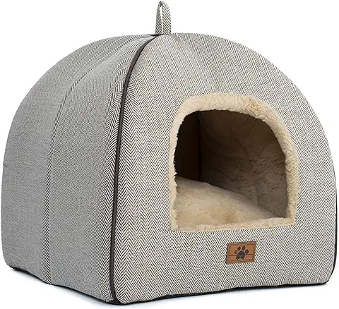 Cama para Gatos de Interior – Cama Cueva para Gatos, Tienda de Campaña para Gatos con Almohada Acolchada Extraíble Lavable, Suave y Autocalentable, cama para Mascotas WINDRACING (grande, Gris)  