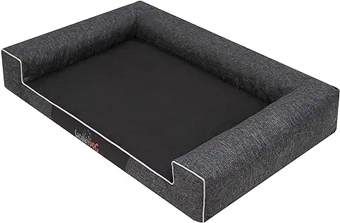 Cama para Mascotas, Cojín para Perros, cama para Perros, Cojín Tumbado, Cojín para Perros, cama para Mascotas, Sofá para Perros, Color Negro, Piedras Ecológicas, XL – 100 x 66 cm  
