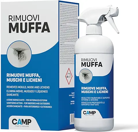 Camp Spray Limpiador de Moho, Efficaz y Instantáneo, Multiusos para Paredes Externas y Internas, Cocina y Baño, 750 ml  