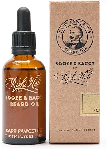 Captain Fawcett Ricki Hall's Booze & Baccy - Aceite para Barba, 50 ml  