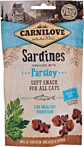 Carnilove Semi-Moist Snack Sardine & Parsley Premios para Gato 50G - Paquete de 33 x 1.52 gr - Total: 50 gr  