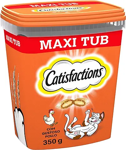 Catisfactions Snack para Gato, Tamaño de Repuesto 700 g con Sabor a Pollo, 2 Tubos Maxi de 350 g Cada uno  