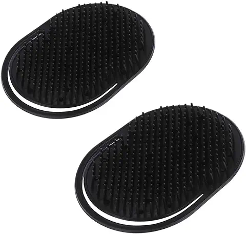 Cdhgsh 2 Piezas Bolsillo Viaje Peine para el Cabello Cepillo Hombres Barba Bigote Palma Cuero Cabelludo Masaje Negro Peine Cepillo Negro  