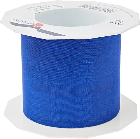 C.E. PATTBERG SHEER Cinta Regalo de Organza Color azul Real, 25 m Cinta Decorativa para Envolver Regalos, 72 mm de Ancho, Cinta para Decoración y Manualidades Versátiles y Creativas  