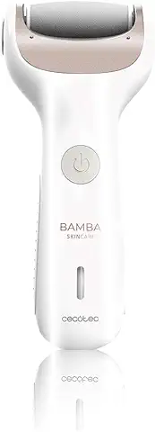 Cecotec Lima Eléctrica para Pies con Batería Recargable Bamba SkinCare Silky. Batería de Litio, 2 Modos: Inalámbrico y con Cable, Incluye 2 Rodillos de Distintos Gramajes, Diseño Ergonómico  