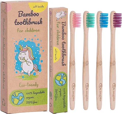 Cepillo de dientes de bambú para niños