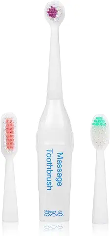 Cepillo de Dientes Eléctrico para Mascotas, Cepillo de Dientes para Perros Seguro de Ondas Acústicas para Mascotas Cuidado Dental kit de Herramientas de Limpieza con 3 Cabezales de Cepillo  