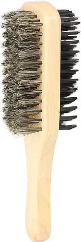 Cepillo de pelo duro y Suave, Cepillo de pelo de la Barba de los Hombres, Cepillo de pelo de Doble cara de Cerdas Faciales Cepillo de Bigote Masculino Cepillos de Bigote Mango de Madera  