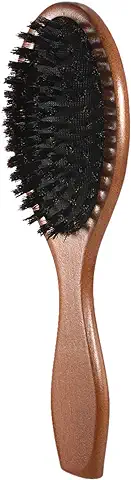 Cepillo de pelo Natural de Jabalí con Cerdas para el Pelo, Peine Ovalado, Antiestático con Remo, Extensión de Pelo, Cepillo de Masaje de Cabeza de Haya, Mango de Madera (A)  