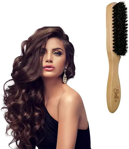 Cepillo para el Cabello, de Cerdas de Jabalí y Madera de Haya, para todo tipo de Cabellos, para Desenredar el Cabello Ultrafino y Fino, para Barba y Bigote de Hombre (madera Natural)  