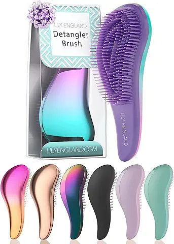 Cepillo Para Pelo Fino, Grueso, Rizado - Para Todo Tipo de Cabello - Mujeres y Niños (Lila/Multicolor) - Lily England  