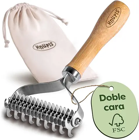 Cepillo para Perros de Bambú - Cepillo Deslanador y Eliminador de Pelo Muerto - Madera Sostenible FSC - Cuidado Gentil - Para Perros y Gatos  