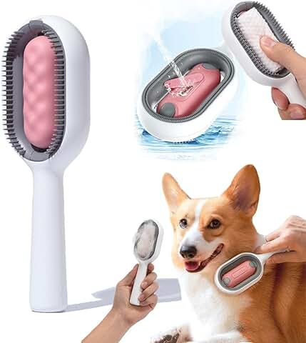 Cepillo para Perros y Gatos, ACTOYS Cepillo Gato con Deposito Agua, Removedor de Nudos de Mascotas, Cepillo de Limpieza para Pelo de Mascotas, Peine de Depilación para Mascotas para Pelo Corto  