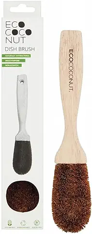 Cepillo para Platos de Coco Ecológico, Natural, Talla única  