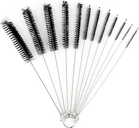 Cepillos de Limpieza, 12 Piezas Cepillo Limpieza Hogar,Pipa Cristal Cepillo Limpia Biberones, Cepillos de Limpieza para Tubos de Rnsayo, Tetera, Boquilla, Pajitas, Cepillos de Nailon  
