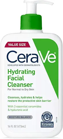 CeraVe - Limpiador Facial Hidratante de 473 ml para Limpieza Diaria, piel seca a Normal  