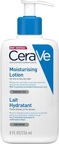 CeraVe Loción Hidratante | 236ml / 8oz | Hidratante Diario para Rostro y Cuerpo para Pieles Secas a muy Secas  