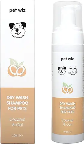 Champú de Lavado en Seco para Mascotas - Suavizante y Desodorante, Ingredientes Naturales, Secado Rápido y No Es Necesario Enjuagar (Coco y Avena)  