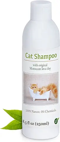 Champú para Gatos | Orgánico | Libre de Químicos y Jabones | Hipoalergénico | Contra el Picor | Con Tierra de lava Marroquí Original | 250 ml | Para Pelos Cortos y Largos | Para pelo Brillante  