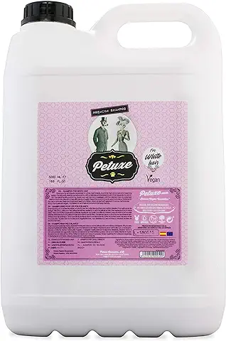 Champú para Perros de Pelo Blanco. Blanqueador y Potenciador de Color Blanco Natural de Perros y Gatos. con Aloe Vera Ecológico - 5000 ml  