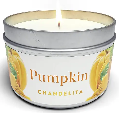 Chandelita Vela Aromática Calabaza Halloween con Toque De Canela Y Cera De Soja - Vela Calabaza - Velas Decorativas - para Relajación, Meditación Y Decoracion Hogar - Pumpkin Candle Wax  