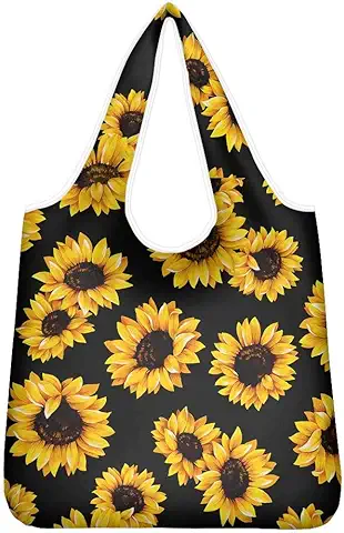 Chaqlin Bolsas de Compras Reutilizables Bolsas de Comestibles Plegables para Mujeres Señoras Playa Hombro Totebags  