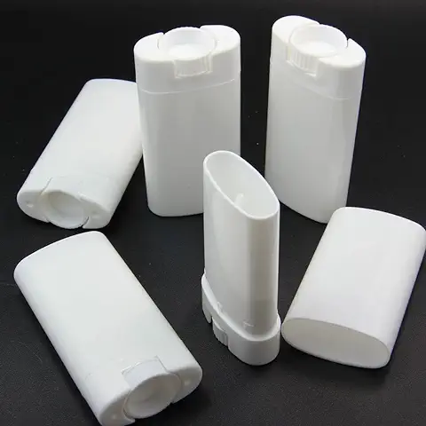 CHENGYIDA 10 Tubos de Bálsamo Labial Vacíos Ovalados de 15 ml (blancos), Desodorante/recipientes de Jabón Hechos a mano  