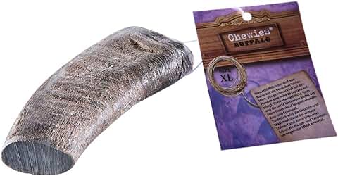 Chewies Cuerno de Búfalo para Perros, Cuerno de Búfalo de Agua, Juguete para Masticar, Cuidado Dental y Diversión en 1, Tamaño XL, para Perros de Hasta 35 kg de Peso Corporal  