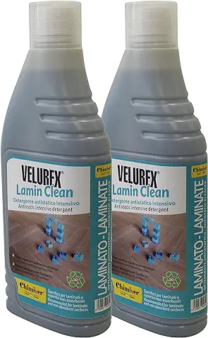Chimiver - VELUREX LAMIN Clean Kit 2 Piezas | Detergente Antiestático para Limpieza de Suelos Laminados y Otras Superficies Duras No Absorbentes. 2 Botellas de 1L  