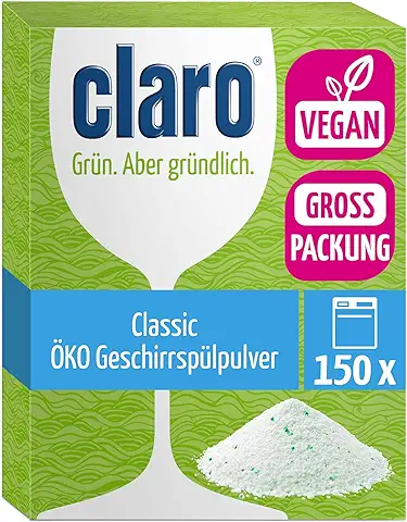 Claro Classic Dishwasher Powder - Eco Dishwasher Powder - Phosphate-free & Vegan - Economy pack with 150 wash Loads  