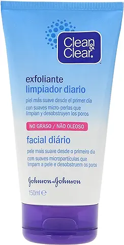 Clean & Clear, Exfoliante Facial Limpiador, Uso Diario, Con Micropartículas Naturales, Para Pieles Sensibles, 150 ml  