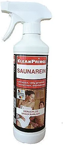 Cleanprince 500ml Limpiador de Sauna Limpieza Saunas 0,5 Litros Saunareinigungsmittel Sauna Saunas Desinfección Limpieza de Saunas Limpiador Saunadesinfektion Wellness Limpiador de Madera  