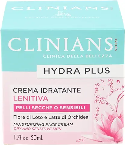 CLINIANS HYDRA PLUS, Crema Facial Hidratante Calmante para Pieles Secas o Sensibles, con Flor de Loto y Leche de Orquídea, 50 mL  