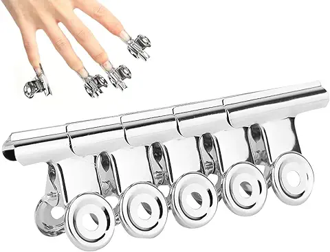Clips de Uñas, 5pcs Clips de Extensión de Uñas de Curvatura En C de Acero Inoxidable, Accesorios de Arte de Uñas Multifuncionales Para Extensión de Uñas de Dedo de Polygel  