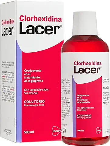 CLORHEXIDINA - Colutorio 0,12% 500 ml, Eficaz Antiséptico, Elimina Microorganismos de la Placa Bacteriana, Sabor Agradable, Ideal Gingivitis y Periodontitis  