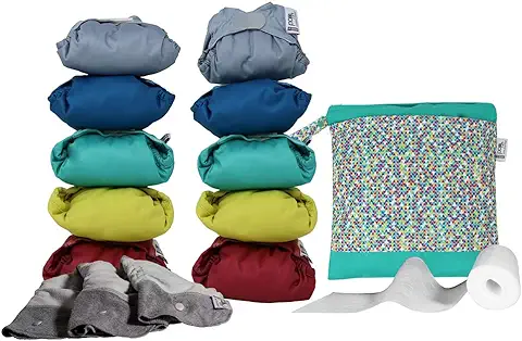 Close Pack De Pañales de tela para bebe Recien Nacido,pop in Pañales de tela Ecologicos Reutilizables para bebe  