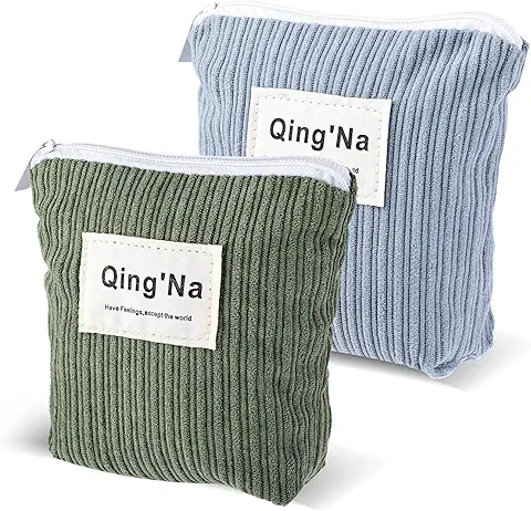 Cobee Bolsas de Almacenamiento de Servilletas Sanitarias, 2 Unidades, Soporte para Almohadillas, Bolsa Menstrual Portátil, Almohadilla de Almacenamiento Sanitario con Cremallera, Tampones, Bolsas de  