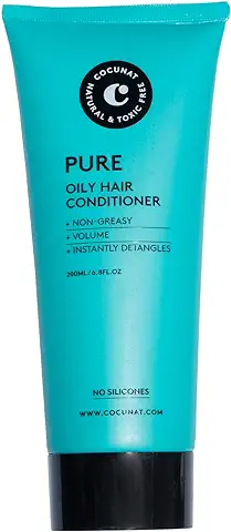 COCUNAT | Acondicionador Pure | Acondicionador para Brillo y Volumen sin Grasa| Cabello con Volumen y cero Grasa | No Apelmaza | Pelo Graso | Sin Siliconas |Más Brillo | 200 ml  