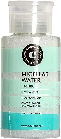 COCUNAT | Agua Micelar 3 en 1 | Limpia, Tonifica y Desmaquilla | Aloe Vera | Lavanda | Apta para Pieles Sensibles | Para Todo Tipo de Piel | Sin Siliconas ni Parabenos | 200 ml  