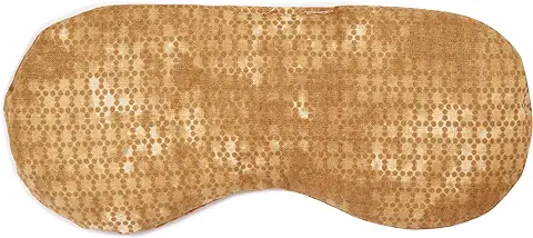 Cojín para los Ojos, Máscara de Refrigeración y Cojín de Frío para los Ojos, Alternativa Natural al Antifaz de gel con Semillas de Linaza, Color: Batik Dorado  