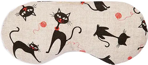 Cojín para ojos de Lavanda y Linaza, para Relajarse, Enfriar, Calentar o para Yoga, Color: gato mimi  