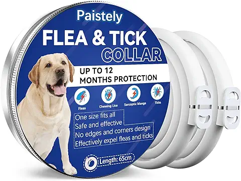 Collar Antiparasitario Perros, Seguro y Eficaz Collar Antipulgas Perros Hecho de Aceites Esenciales 100%, Collares Antipulgas para Perros de 12 Meses de Eficacia para Perros de Todos Los Tamaños  