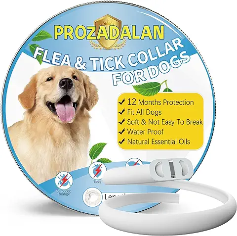 Collar Antipulgas para Perros, Collar Antiparasitario e Impermeable de 65cm para Perros, 12 Meses Eficaz para Repeler Pulgas y Garrapatas Durante, Apto para Perros Pequeños, Medianos y Grandes (1 pcs)  