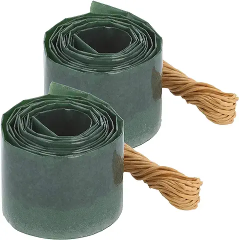 Com-four® 2X Pegamento Protector de Árbol con Cinta de Fijación, Trampa de Cola para Orugas, Insectos y Otras Plagas - 1,75 m por Anillo de Pegamento  