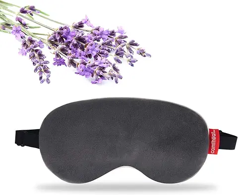 Comfheat Mascarilla de ojos Calentada para Mujeres y Hombres, Antifaz de ojos Calentados con Lavanda con Banda Ajustable, Suave y Transpirable de Algodón para Dormir, Ojeras  