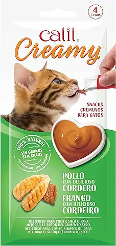 Comida Húmeda para Gatos Catit Catit Creamy Pollo y Cordero 4x10g  